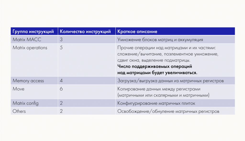 Виды инструкций, из которых состоит T-HEAD RVM ISА