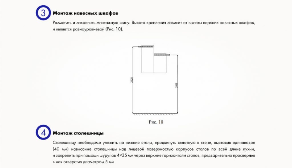 Динамическая инструкция к кухонному гарнитуру