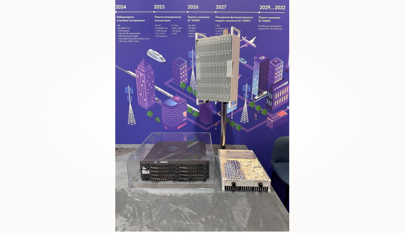 образец радиомодуля (RRU) и модуля цифровой обработки данных (BBU) базовой станции с поддержкой 2G/4G и 5G