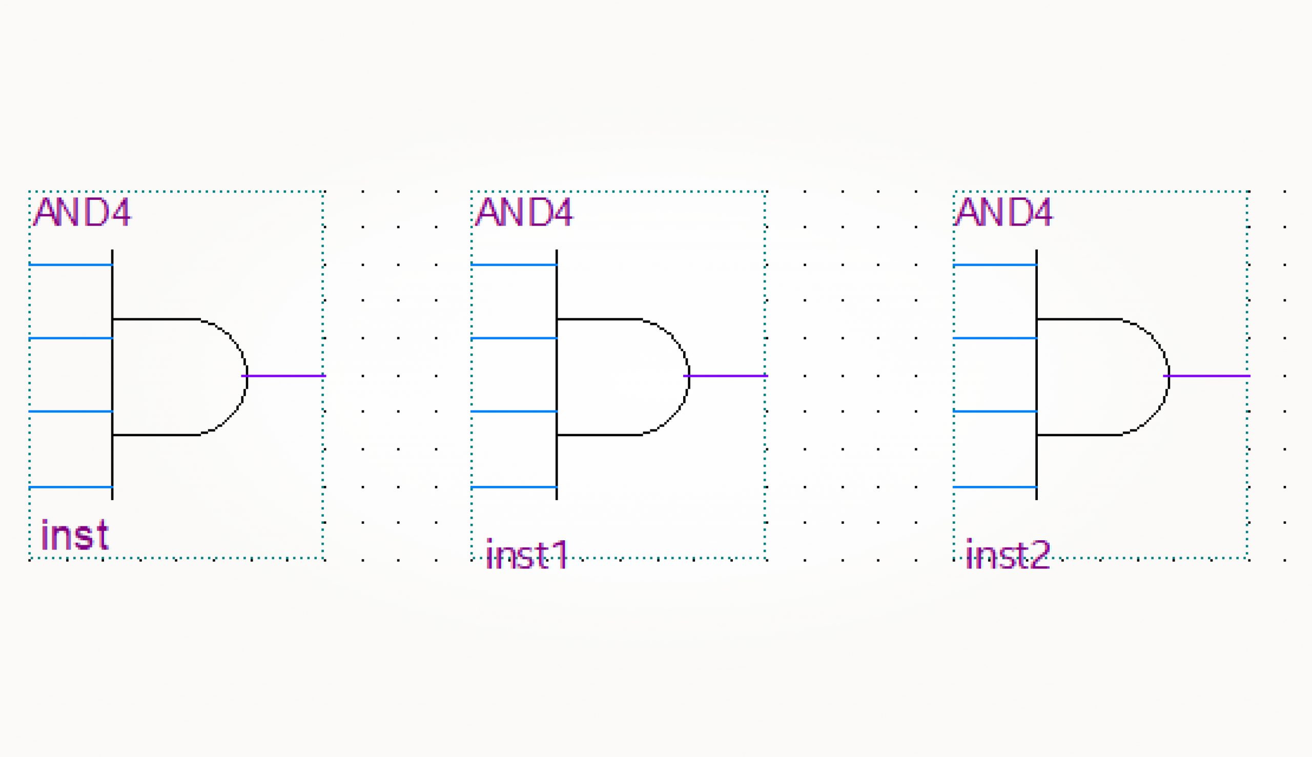 Пример имен элементов в САПР Quartus